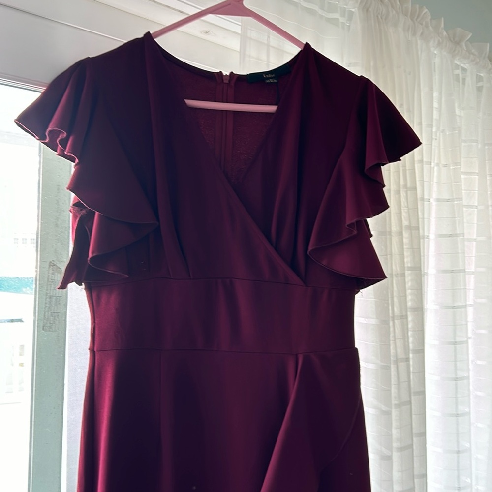 Knitee wine color dress. Sized M